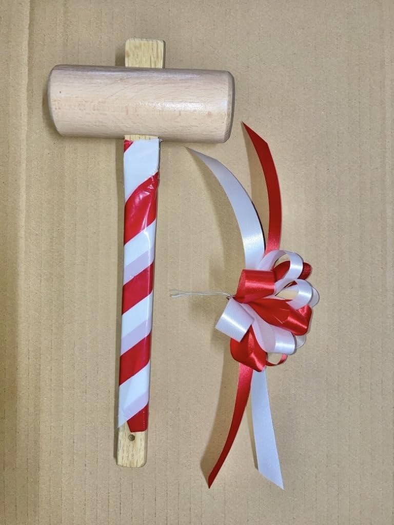 ringo　鏡開き用　木槌 Amazon | 鏡割り/鏡開き用 木槌リボン付 全長30cm/220g (サテン小